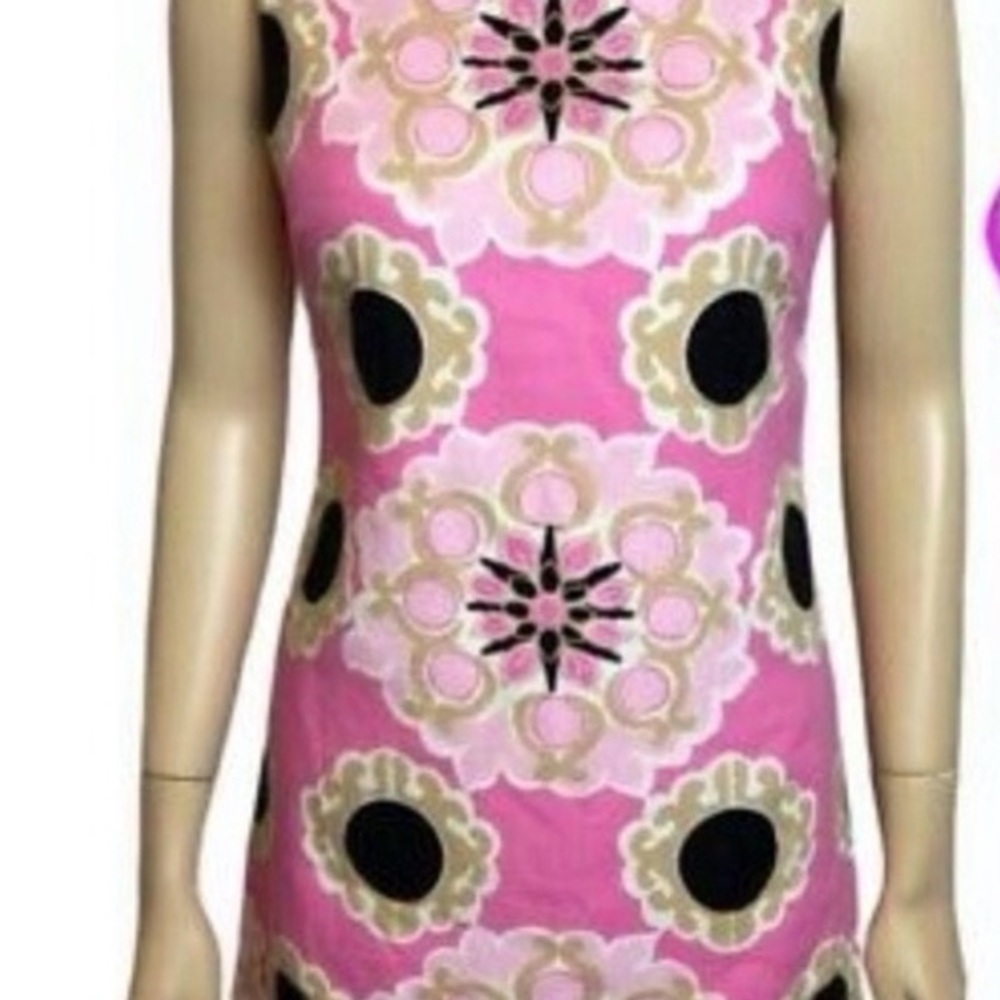 Pink Sleeveless Floral Dress